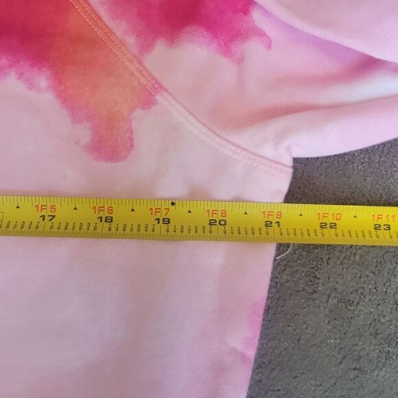 CHAMPION CAMPUS FRENCH TERRY CREWNECK SWEATSHIRT IN WHITE NEON WATERCOLOR SIZE M - Picture 8 of 11